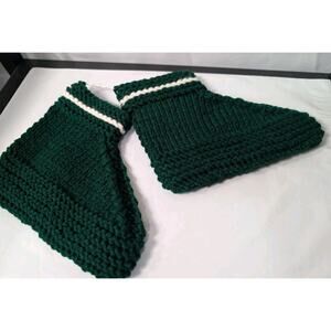 Handmade Dark Green Baby Toddler Booties Slippers